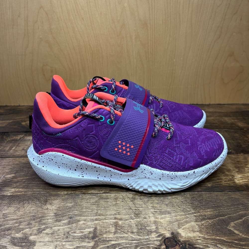 Under Armour Flow FUTR X 2 Purple Orange BHM Basketball Shoes 3025344-500 Mens 9